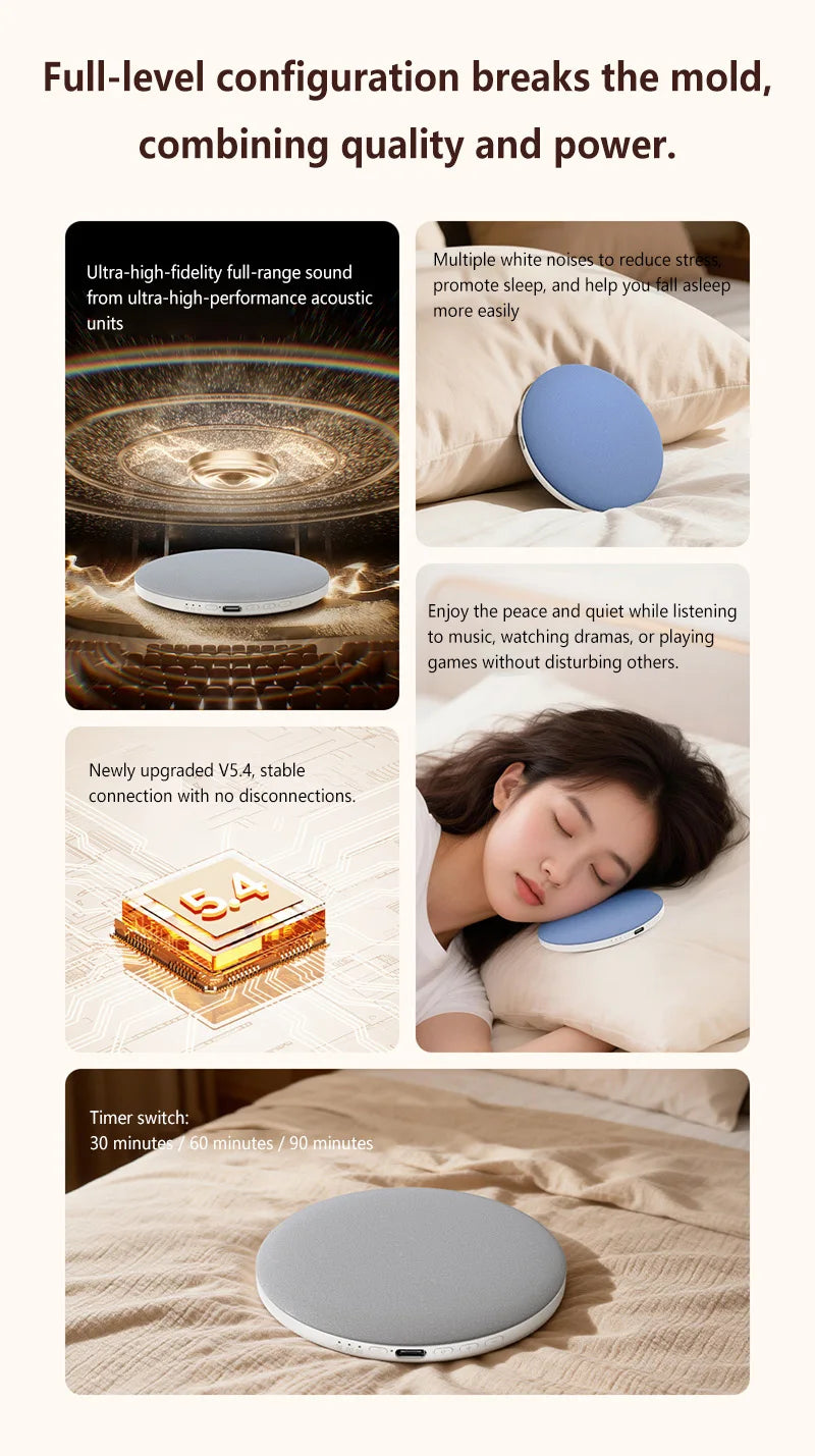 Under Pillow Bluetooth Sleep Speaker Portable Bedside Audio Device Soft Pillow Speaker for Relaxation Sleeping & Home Relaxation