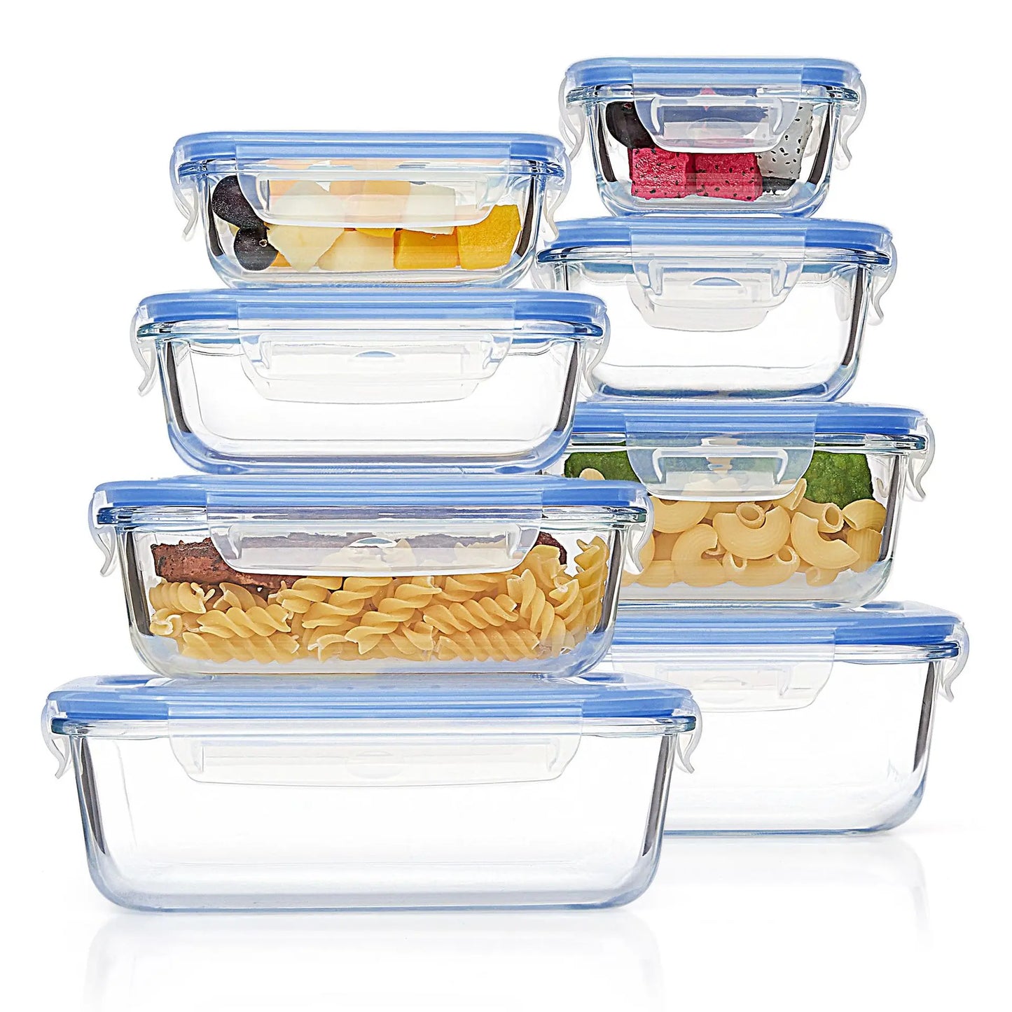 Glass Lunch Box Food Storage Containers, Meal Prep , Airtight Bento Boxes, for Microwave, Oven, Freezer and Dishwasher, BPA Free