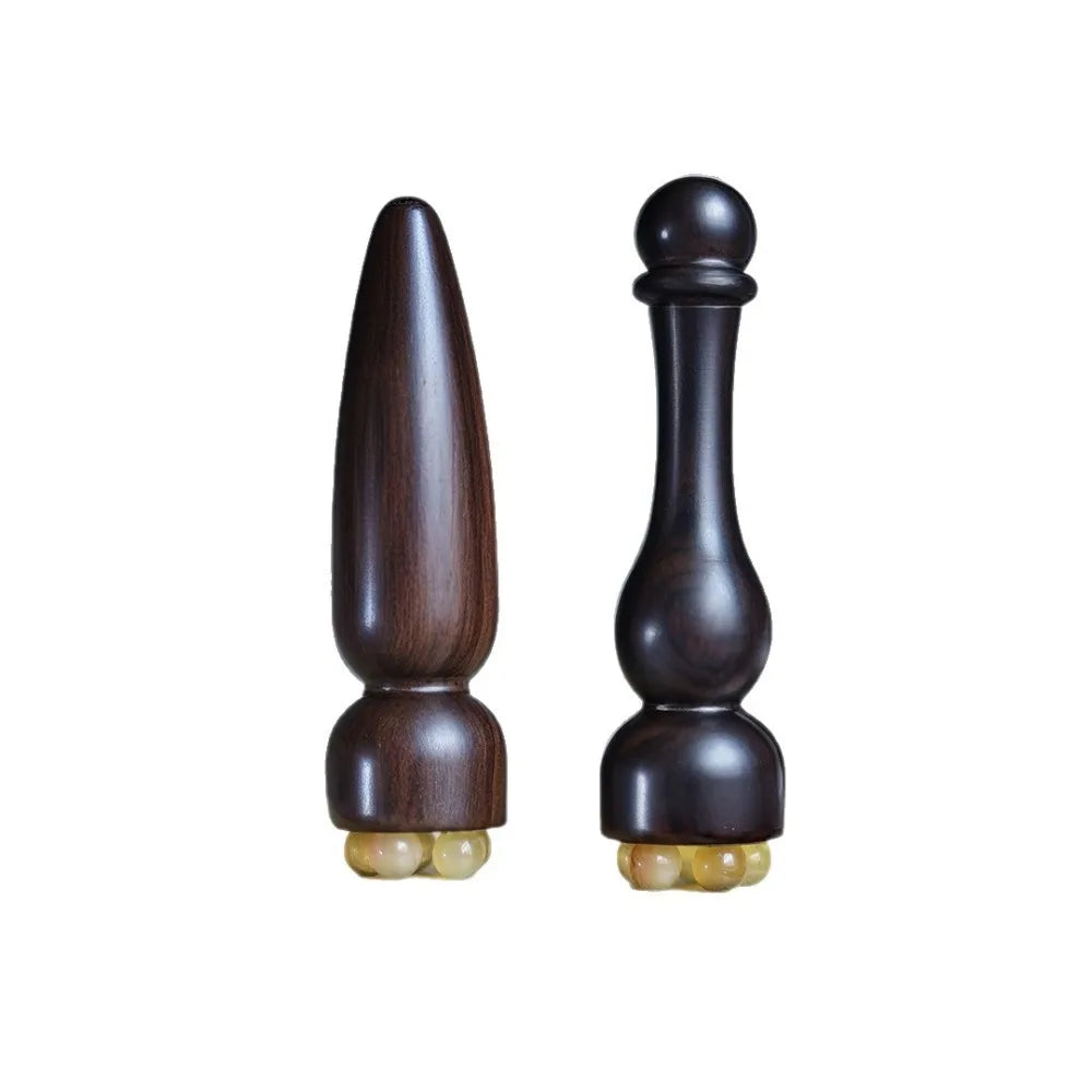 Neck Body Acupressure Lymphatic Drainage Facial Skin Care Sandalwood Eye Face Massager Wooden Roller Compact Handheld Skin Tool