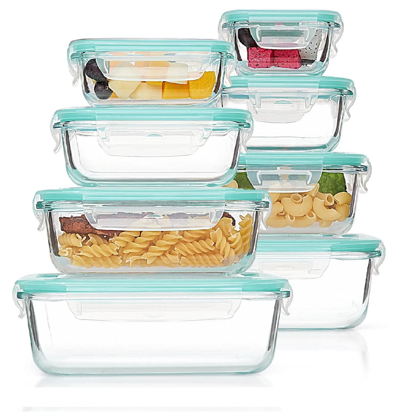 Glass Lunch Box Food Storage Containers, Meal Prep , Airtight Bento Boxes, for Microwave, Oven, Freezer and Dishwasher, BPA Free